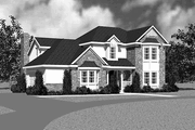 Country Style House Plan - 3 Beds 2.5 Baths 2271 Sq/Ft Plan #72-1078 Exterior 