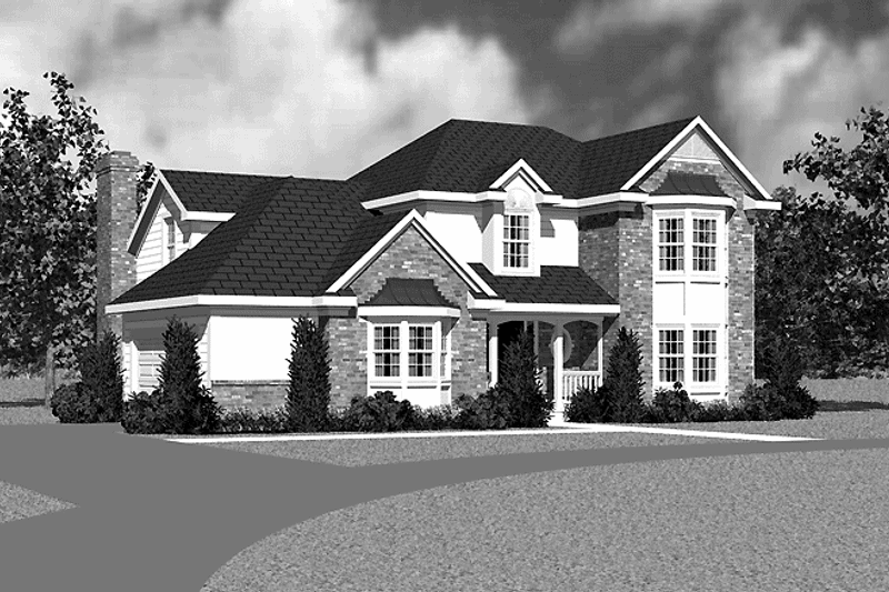 Home Plan - Exterior - Front Elevation for Country House Plan #72-1078 - 3 bed, 2.5 bath