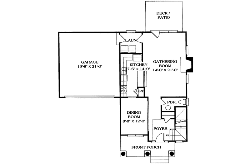 Dream House Plan - Floor Plan - Main Floor for Bungalow House Plan #453-205 - 3 bed, 2.5 bath