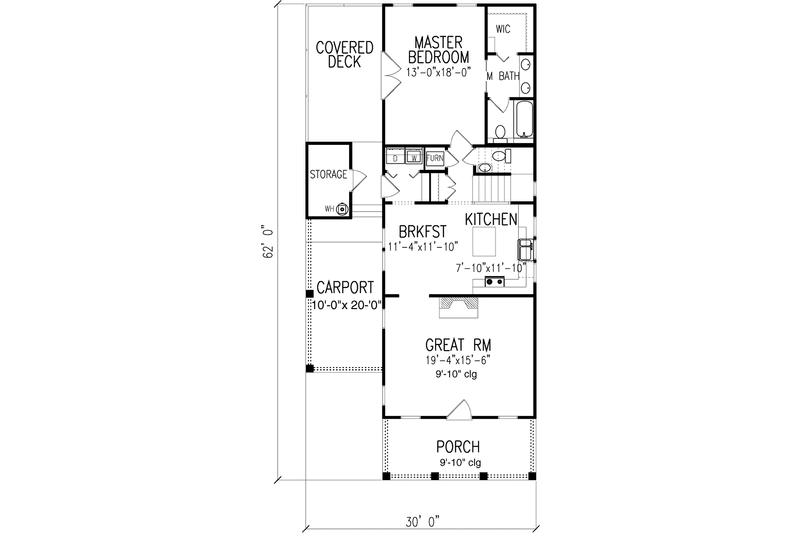 Home Plan - Floor Plan - Main Floor for Country House Plan #406-9646 - 3 bed, 2.5 bath