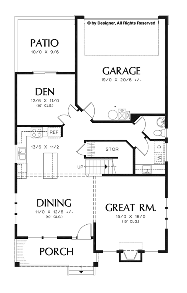 Dream House Plan - Craftsman Floor Plan - Main Floor Plan #48-920