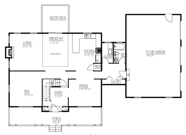 Home Plan - Colonial Floor Plan - Main Floor Plan #1061-4