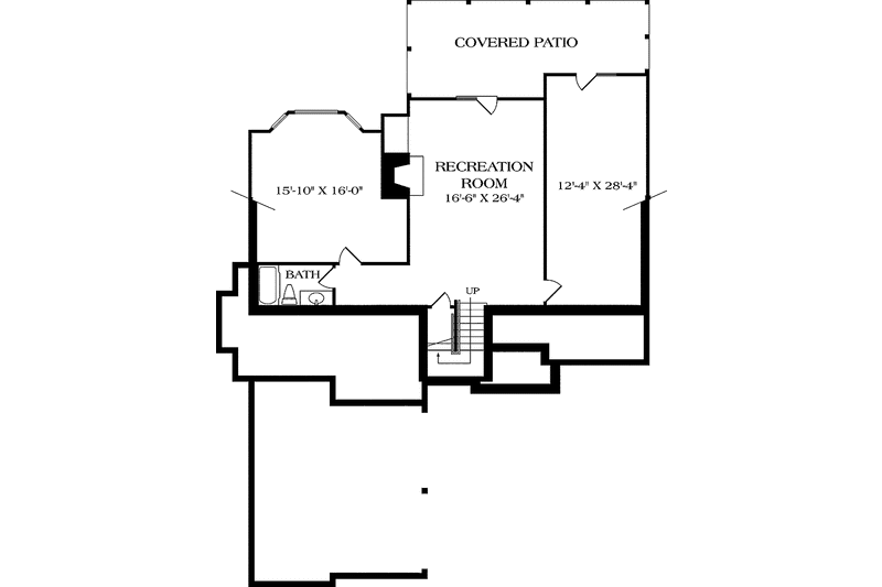 House Blueprint - Floor Plan - Lower Floor for Country House Plan #453-105 - 3 bed, 2.5 bath