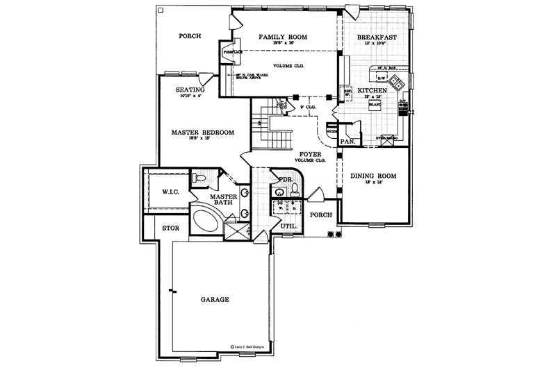 Dream House Plan - Floor Plan - Main Floor for Colonial House Plan #952-12 - 3 bed, 2.5 bath