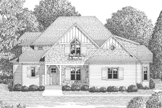 Exterior - Other Elevation for European House Plan #413-103 - 4 bed, 3 bath