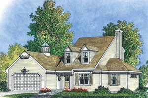 House Blueprint - Colonial Exterior - Front Elevation Plan #1016-102