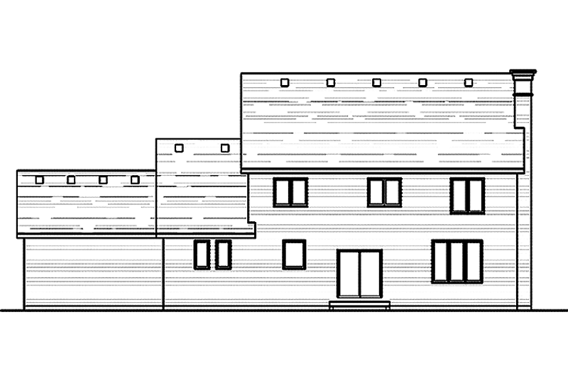 House Blueprint - Exterior - Rear Elevation for Colonial House Plan #51-1009 - 4 bed, 2.5 bath