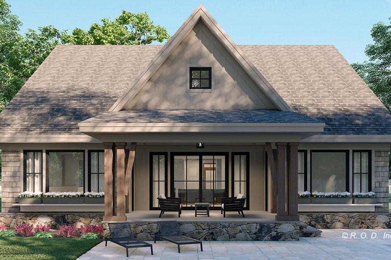 Dream House Plan - Exterior - Rear Elevation 1 for Country House Plan #51-1568 - 4 bed, 3.5 bath