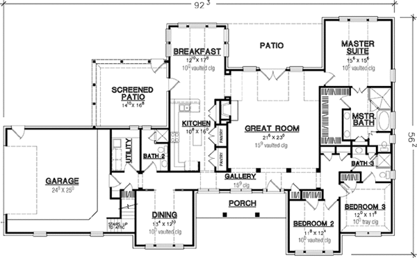 House Design - Country Floor Plan - Main Floor Plan #472-358