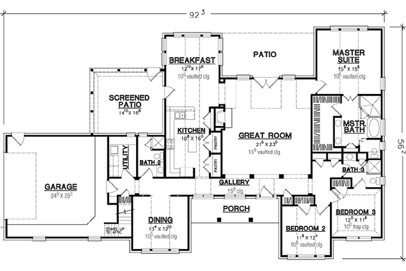 Home Plan - Floor Plan - Main Floor for Country House Plan #472-358 - 3 bed, 3 bath
