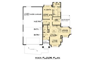 Floor Plan - Main Floor for Prairie House Plan #1066-300 - 1 bed, 2 bath