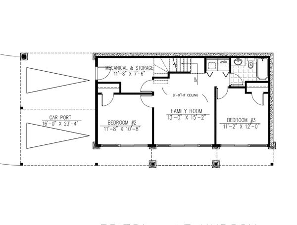 House Design - 1500 square foot modern 3 bedroom 2 bath house plan