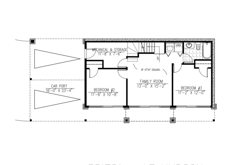 House Design - 1500 square foot modern 3 bedroom 2 bath house plan