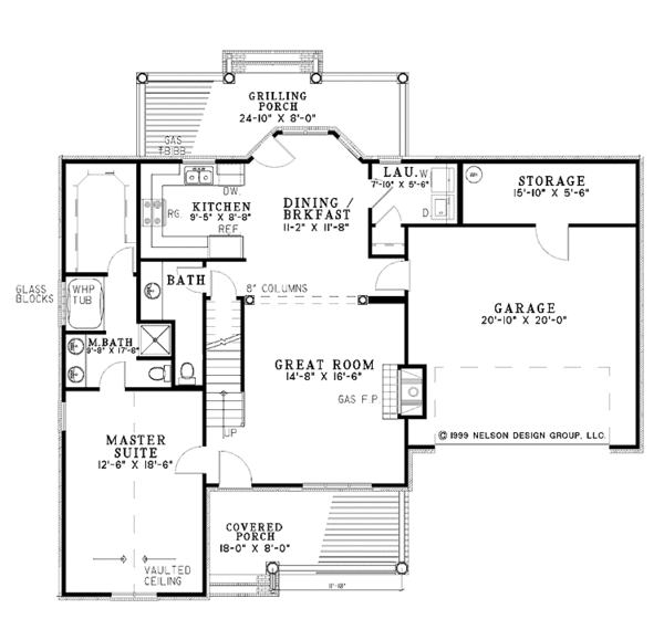 Architectural House Design - Country Floor Plan - Main Floor Plan #17-3195