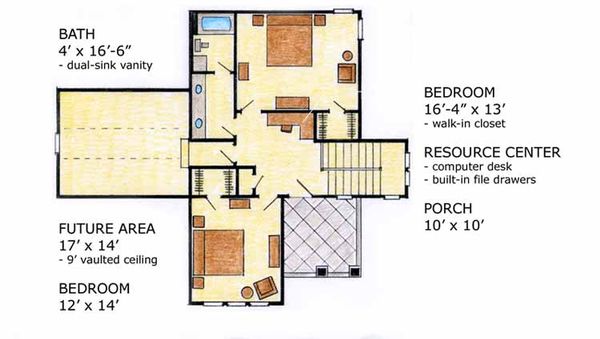 Dream House Plan - Country Floor Plan - Upper Floor Plan #410-3565