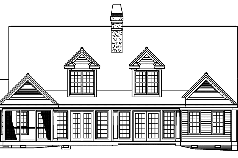 Home Plan - Exterior - Rear Elevation for Country House Plan #929-237 - 3 bed, 2 bath