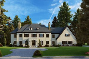 Exterior - Front Elevation 3 for European House Plan #923-185 - 5 bed, 5.5 bath