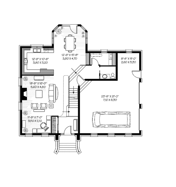Home Plan - Craftsman Floor Plan - Main Floor Plan #23-2442