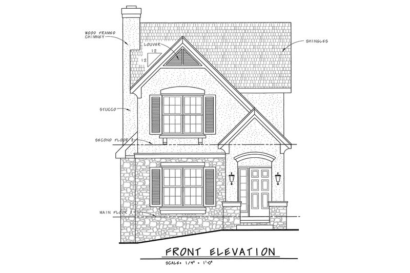 Dream House Plan - Exterior - Front Elevation 3 for European House Plan #20-2623 - 3 bed, 3.5 bath
