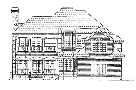 Exterior - Rear Elevation for Country House Plan #930-199 - 3 bed, 3.5 bath