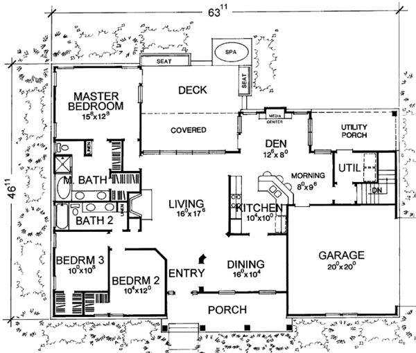 Architectural House Design - Mediterranean Floor Plan - Main Floor Plan #472-29