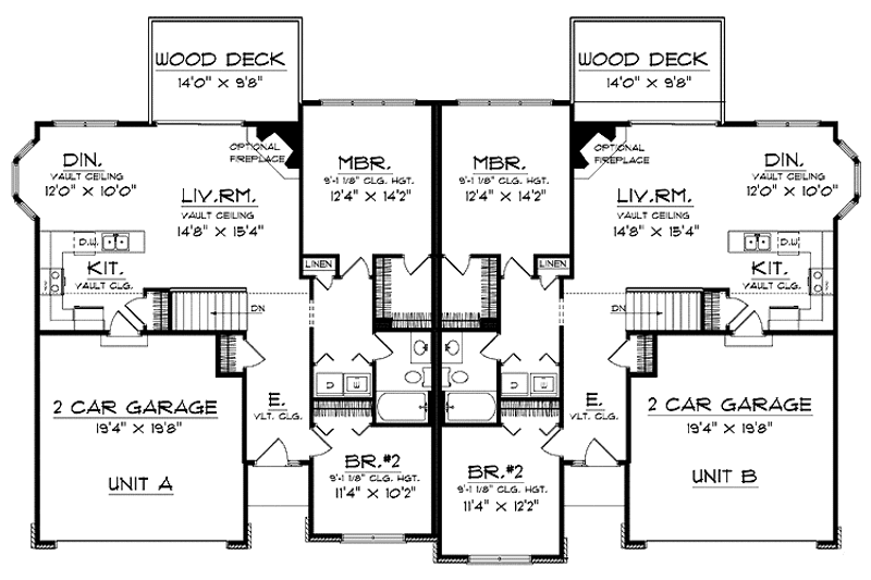 Architectural House Design - Floor Plan - Main Floor for Ranch House Plan #70-1389 - 4 bed, 2 bath