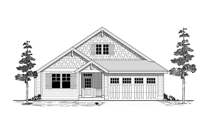 House Blueprint - Craftsman Exterior - Front Elevation Plan #53-664