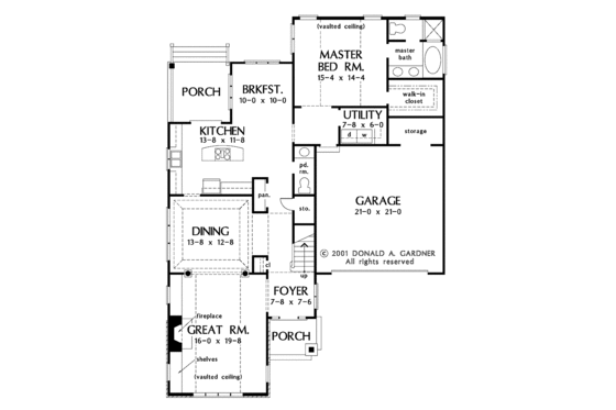 Floor Plan - Main Floor for Tudor House Plan #929-613 - 3 bed, 2.5 bath