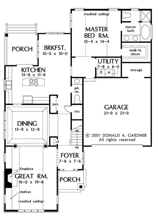 House Plan Design - Tudor Floor Plan - Main Floor Plan #929-613