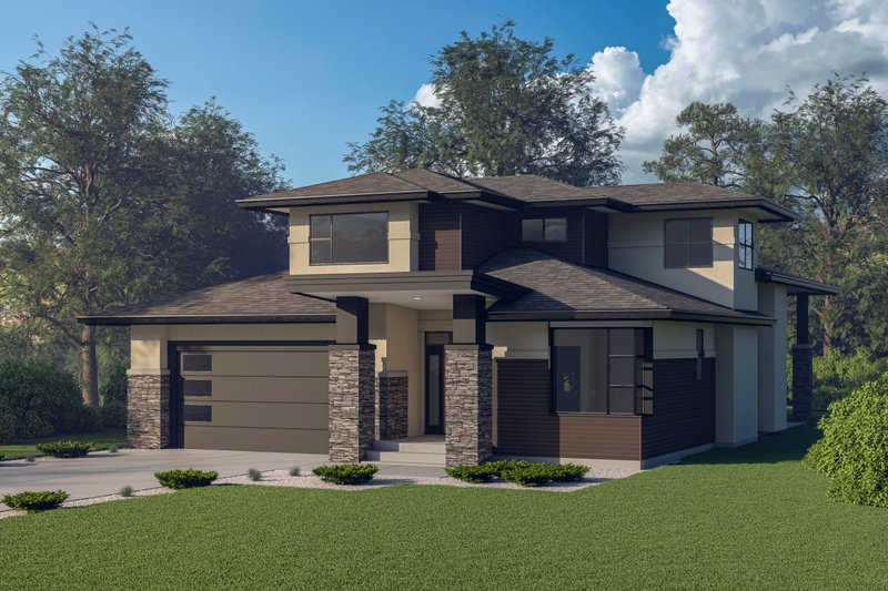 Dream House Plan - Modern Exterior - Front Elevation Plan #1100-49