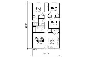 Floor Plan - Main Floor for Traditional House Plan #20-2553 - 3 bed, 2 bath