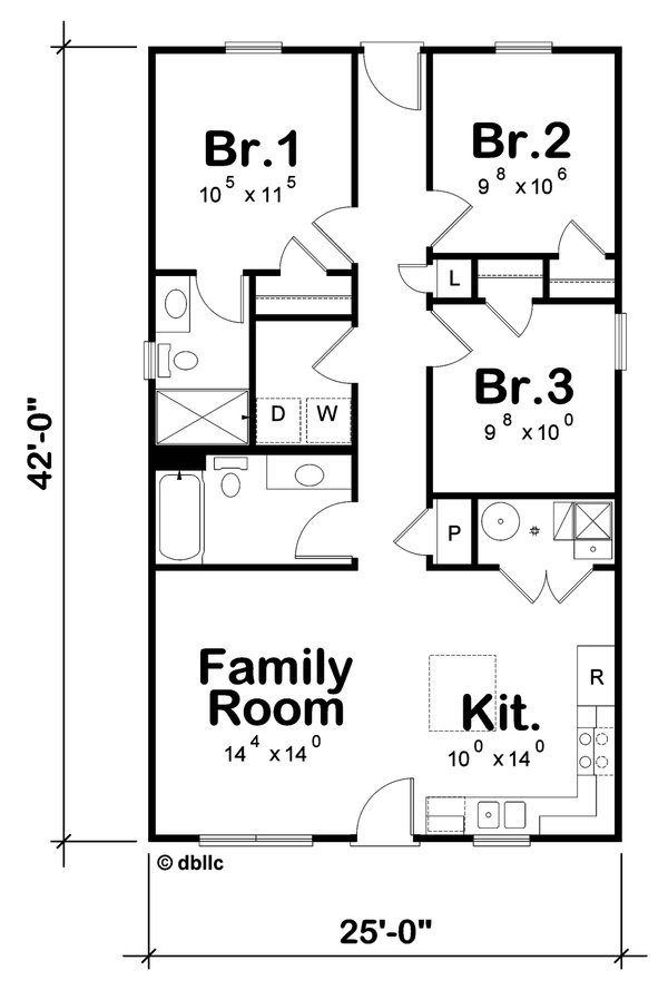 Architectural House Design - Traditional Floor Plan - Main Floor Plan #20-2553