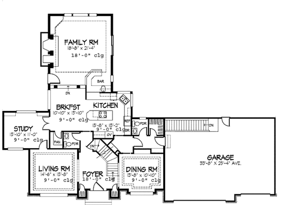 Dream House Plan - Country Floor Plan - Main Floor Plan #320-880