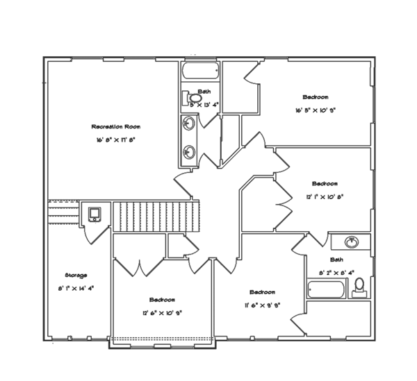 House Design - Mediterranean Floor Plan - Upper Floor Plan #1060-29