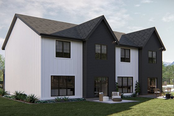 Exterior - Rear Elevation 1 for Modern House Plan #455-338 - 3 bed, 2.5 bath
