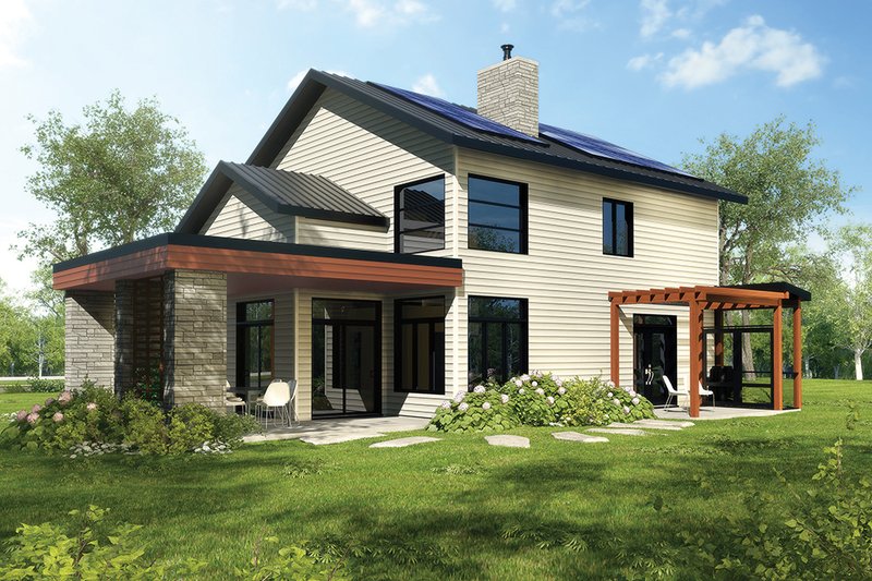 Home Plan - Exterior - Rear Elevation 1 for Modern House Plan #23-2308 - 4 bed, 2 bath