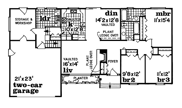 Ranch Floor Plan - Main Floor Plan #47-207