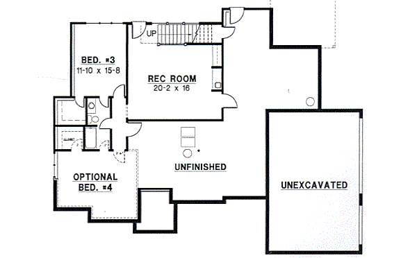 Traditional Floor Plan - Lower Floor Plan #67-319