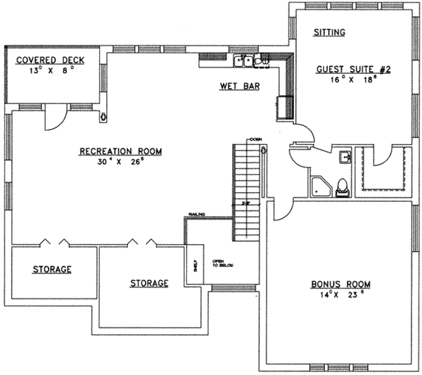 Home Plan - Traditional Floor Plan - Upper Floor Plan #117-169