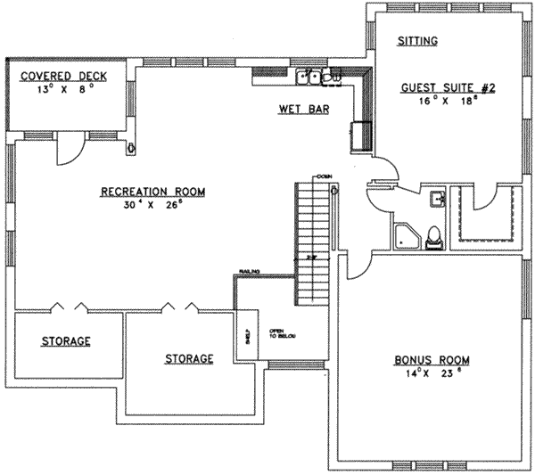 House Blueprint - Traditional Floor Plan - Upper Floor Plan #117-169