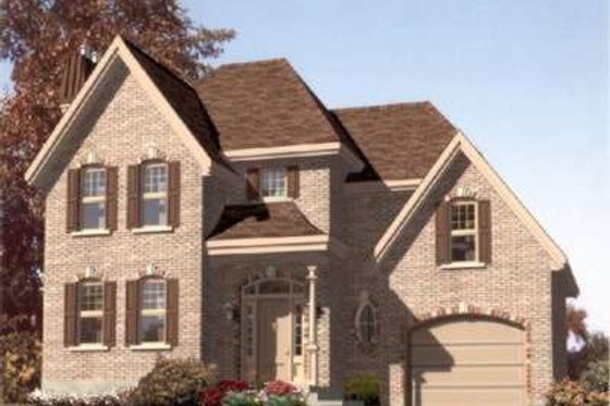 Exterior - Front Elevation for European House Plan #138-143 - 3 bed, 1.5 bath