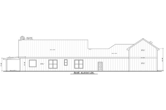 Exterior - Rear Elevation 2 for Barndominium House Plan #20-2556 - 3 bed, 2.5 bath