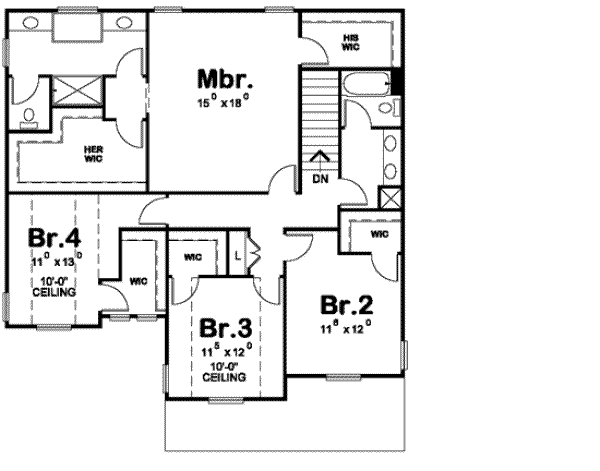 Architectural House Design - Bungalow Floor Plan - Upper Floor Plan #20-1770