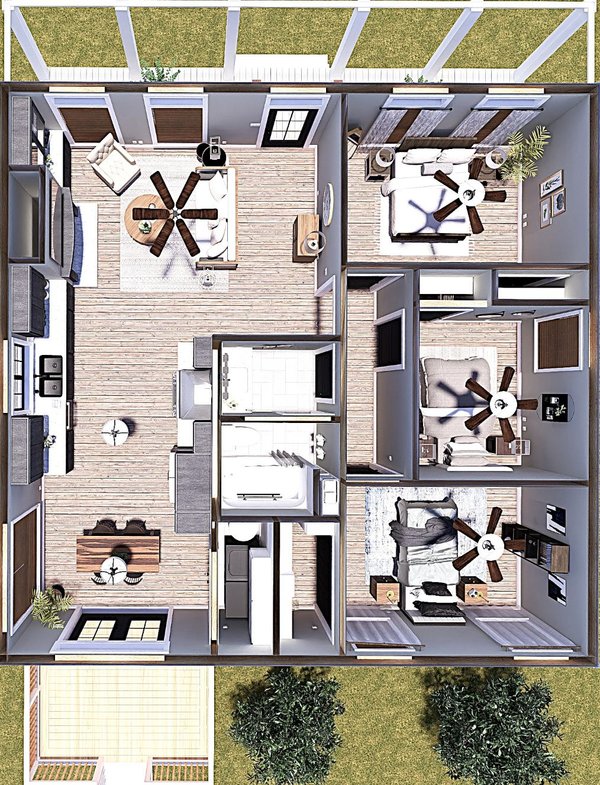 Cottage Floor Plan - Main Floor Plan #44-302