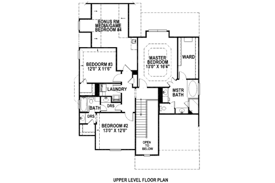 Floor Plan - Upper Floor for European House Plan #141-238 - 3 bed, 2.5 bath