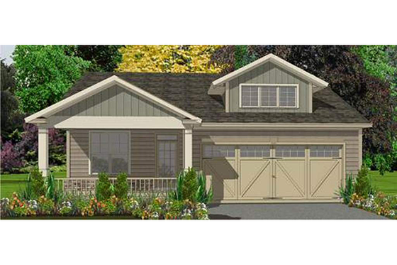 Exterior - Front Elevation for Farmhouse House Plan #63-140 - 3 bed, 2 bath