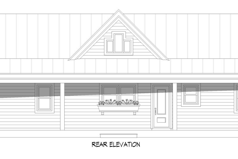 House Blueprint - Exterior - Rear Elevation for Country House Plan #932-1446 - 2 bed, 2 bath