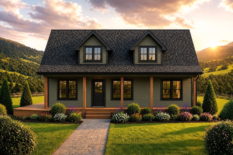 Home Plan - Exterior - Front Elevation 2 for Country House Plan #124-1476 - 3 bed, 2 bath