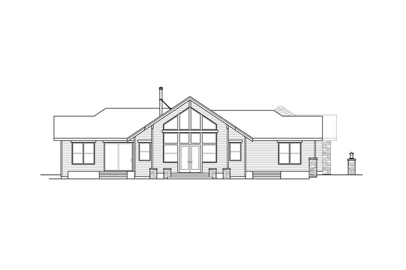 Architectural House Design - Exterior - Rear Elevation for Ranch House Plan #124-1301 - 2 bed, 2 bath