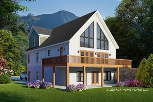 Exterior - Rear Elevation for Traditional House Plan #932-665 - 3 bed, 2.5 bath